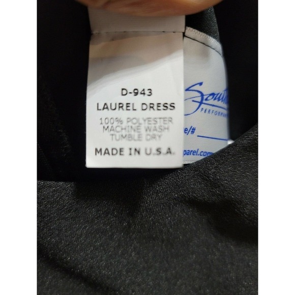 Vintage Southeastern Black Polyester Scoop Neck Short Sleeve Maxi Dress Size 02 - Picture 9 of 10